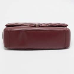 Pre Owned Bvlgari Red Quilted Leather Serpenti Cabochon Shoulder Bag