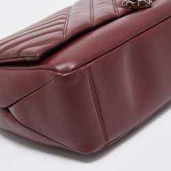 Pre Owned Bvlgari Red Quilted Leather Serpenti Cabochon Shoulder Bag