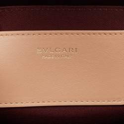 Pre Owned Bvlgari Dusty Pink Leather Logo Tote