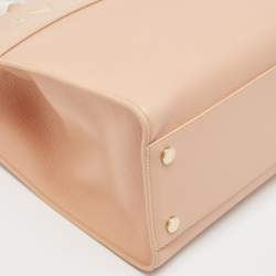 Pre Owned Bvlgari Dusty Pink Leather Logo Tote