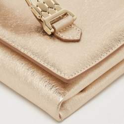 Pre Owned Bvlgari Gold Leather Cocktail Clutch