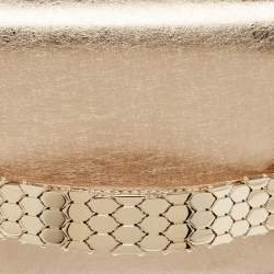 Pre Owned Bvlgari Gold Leather Cocktail Clutch