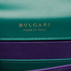Bvlgari Green Leather Serpenti Forever Top Handle Bag