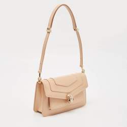 Bvlgari Beige Leather Serpenti Forever East West Shoulder Bag