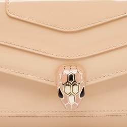 Bvlgari Beige Leather Serpenti Forever East West Shoulder Bag