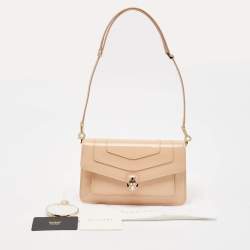 Bvlgari Beige Leather Serpenti Forever East West Shoulder Bag