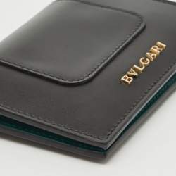 Pre Owned Bvlgari Black Leather Serpenti Forever Bifold Card Case