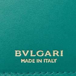 Pre Owned Bvlgari Black Leather Serpenti Forever Bifold Card Case