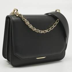 Pre Owned Bvlgari Black Leather Serpenti Hypnotic Shoulder Bag