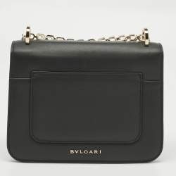 Pre Owned Bvlgari Black Leather Serpenti Hypnotic Shoulder Bag