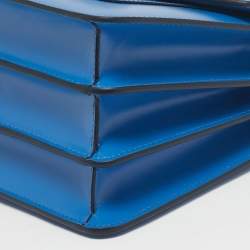 Pre Owned Bvlgari Blue Leather Serpenti Forever Small Top Handle Bag