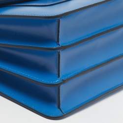 Pre Owned Bvlgari Blue Leather Serpenti Forever Small Top Handle Bag