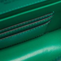 Pre Owned Bvlgari Green Patent Leather Serpenti Forever East West Shoulder Bag
