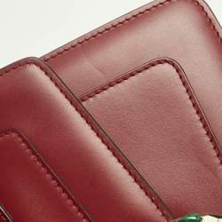 Pre Owned Bvlgari Red Leather Serpenti Forever East West Shoulder Bag