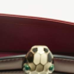 Pre Owned Bvlgari Red Leather Serpenti Forever East West Shoulder Bag