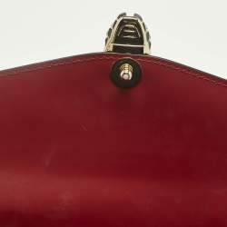 Pre Owned Bvlgari Red Leather Serpenti Forever East West Shoulder Bag