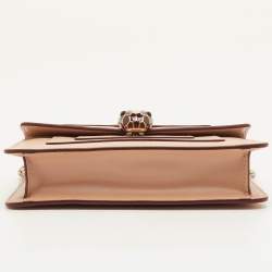 Pre Owned Bvlgari Serpenti Forever Small Beige Leather Shoulder Bag