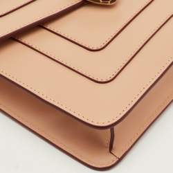 Pre Owned Bvlgari Serpenti Forever Small Beige Leather Shoulder Bag