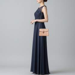 Pre Owned Bvlgari Serpenti Forever Small Beige Leather Shoulder Bag