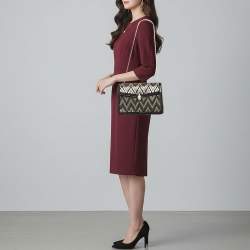 مملوكة مسبقًا Bvlgari Serpenti Forever Medium Tricolor Chevron Beaded Ayers Leather Shoulder Bag