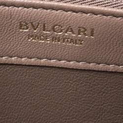 Bvlgari Metallic Bronze Leather Zip Around Wallet