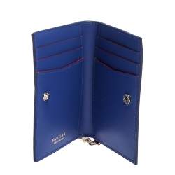 Pre Owned Bvlgari Red Leather Serpenti Forever Bifold Card Holder