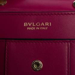 Pre Owned Bvlgari Fuchsia Leather Serpenti Forever Vertical Chain Pochette