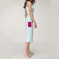 Pre Owned Bvlgari Fuchsia Leather Serpenti Forever Vertical Chain Pochette