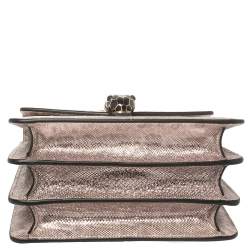 Bvlgari Metallic Pink Karung Serpenti Forever Top Handle Bag