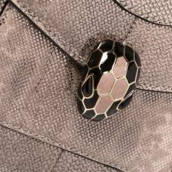 Bvlgari Metallic Pink Karung Serpenti Forever Top Handle Bag