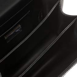 Pre Owned Bvlgari Black/Silver Stingray and Leather Serpenti Forever Top Handle Bag