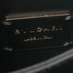 Pre Owned Bvlgari Black/Silver Stingray and Leather Serpenti Forever Top Handle Bag