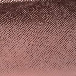 Pre Owned Bvlgari Metallic Pink Leather Zip Around Wallet
