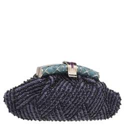 Pre Owned Bvlgari Multicolour Beaded Satin Clutch