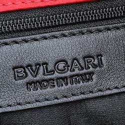 Pre Owned Bvlgari Red Satin Monete Clutch