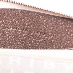 Pre Owned محفظة بلغاري سحاب ملتف كانفاس مميز بيج 