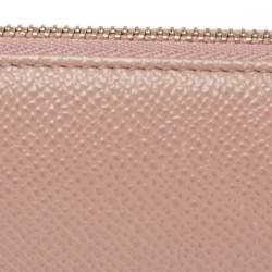 Pre Owned Bvlgari Beige Leather Zip Continental Wallet