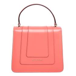 Bvlgari Peach Leather Serpenti Forever Flap Top Handle Bag