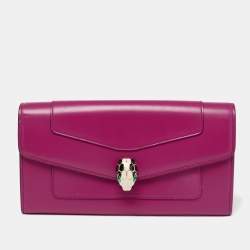 Bvlgari Pink Leather Serpenti Forever Wallet