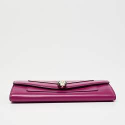 Bvlgari Pink Leather Serpenti Forever Wallet