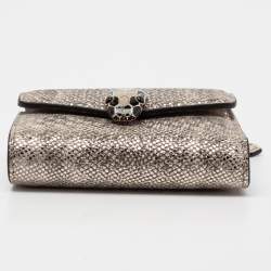 مملوكة مسبقًا Bvlgari Metallic Gold Karung Leather Serpenti Forever Wallet