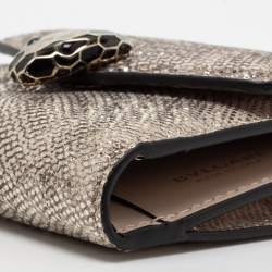 مملوكة مسبقًا Bvlgari Metallic Gold Karung Leather Serpenti Forever Wallet