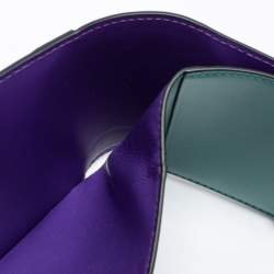 Pre Owned Bvlgari Green Leather Serpenti Forever Trifold Wallet