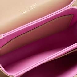Bvlgari Beige Leather Serpenti Reverse Top Handle Bag
