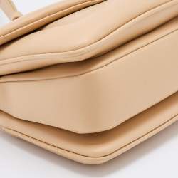 Bvlgari Beige Leather Serpenti Reverse Top Handle Bag