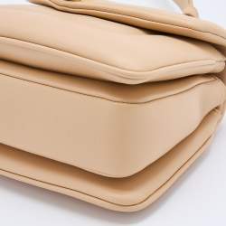 Bvlgari Beige Leather Serpenti Reverse Top Handle Bag