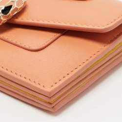 Bvlgari Orange Leather Serpenti Forever Card Holder