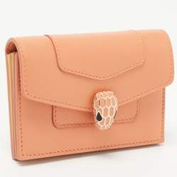 Bvlgari Orange Leather Serpenti Forever Card Holder