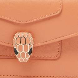 Bvlgari Orange Leather Serpenti Forever Card Holder