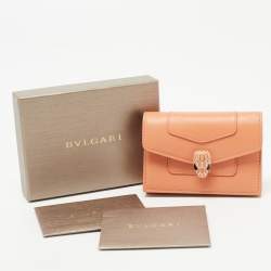 Bvlgari Orange Leather Serpenti Forever Card Holder